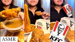 ASMR EATING KFC CHICKEN amp spicy Buldak noodles [upl. by Nirik93]