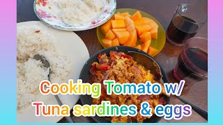 cooking Tomato wtuna sardines amp eggs [upl. by Hilton]