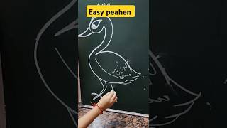 Easy peahen drawing how to draw peahen drawingtutorials [upl. by Tumer231]