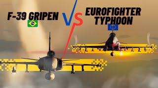 SIMULAÇÃO F39 Gripen E BRASIL vs EUROPA Eurofighter Typhoon  Qual é o Melhor Caça [upl. by Battat]