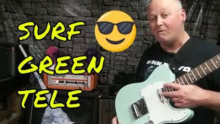 Squier Bullet Telecaster Limited Edition Surf Green review [upl. by Euqilegna350]