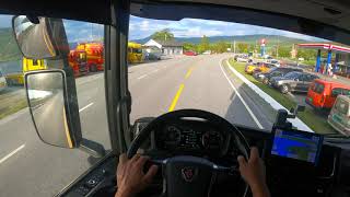 POV Truck Driving Scania R500 4K  Norway Grindaheim [upl. by Stavros459]