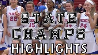 Warren Cousino vs Marian  2016 Girls Basketball Highlights on STATE CHAMPS [upl. by Yliab]