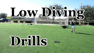 Goalkeeper Training Low diving drills [upl. by Namsaj]