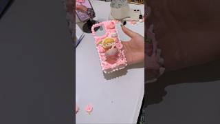 Decoden a cute pink girl phone case with cream glue [upl. by Sophi496]