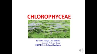 Chlorophyceae By Dr Manju Chaudhary  B Sc Pt 1 [upl. by Ayerf]