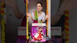 Dupatta draping styles for Navratri garba shorts dupattastyling navratri garba viral [upl. by Natsreik]