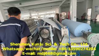 Fully Automatic Nonwoven Wipe Roll Rewinding amp Cutting Machine [upl. by Goldner185]