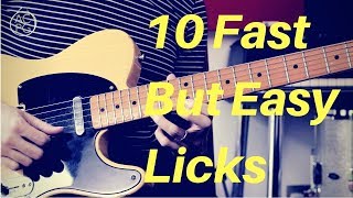 Its Easy to Play Fast  10 Speedy but Simple Licks  Guitar Lesson [upl. by Placido]