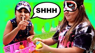 THEY BOTH CHEATED  BLINDFOLDED SLIME CHALLENGE [upl. by Aiek155]