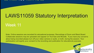 LAWS1105911 Statutory Interpretation [upl. by Liddle]