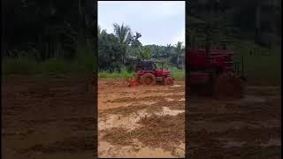 Mahindra Tractor 💥 Yuvo 575 4WD Rotavator Mud Stunt agriculture farming [upl. by Ailahk]