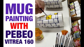 GLASS PAINTING LESSON  Mug Painting with Pebeo Vitrea 160 [upl. by Rhynd59]