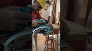 Corte em anglo com serra manual Makita 5007MG wood woodworking makita [upl. by Ellatnahc]