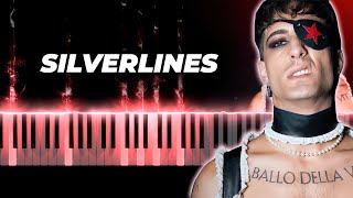 Damiano David  Silverlines  piano karaoke instrumental cover [upl. by Jaworski]