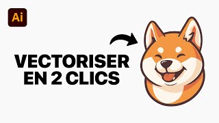 Comment vectoriser une image créée par IA en 2 clics sur Illustrator  Tuto [upl. by Agathe447]