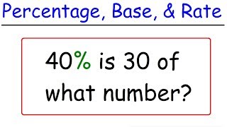 Percentage Base and Rate Problems [upl. by Heigl720]