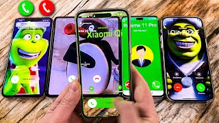 Magic Invsible Phones Incoming Calls iPhone 14 PM  Xiaomi 13  Z Fold 4  iPhone XS amp Face to Call [upl. by Annol]