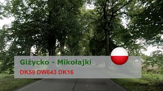 🇵🇱 Driving in Great Masurian Lake District in Poland from Giżycko to Mikołajki [upl. by Darill]