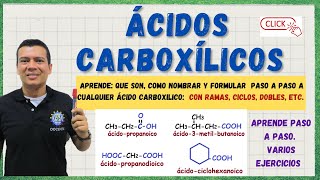 ACIDOS CARBOXILICOS Nomenclatura y formulación como nombrar acidos carboxilicos [upl. by Iras990]