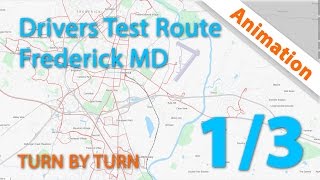 Drivers Test Route  Frederick MD Animation 1 of 3 [upl. by Ayitahs]