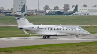 Anticyclonic gloom  Biltema Nordic Services Gulfstream G280 SERKN at Cambridge Airport [upl. by Hillell]