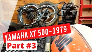 YAMAHA XT 500 1979 US Version PART 3 Cleaning of Brakes Swingarm and stuff  Some dissasembly [upl. by Lubbock]