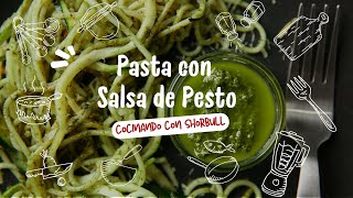 Pasta con Salsa de Pesto Cocinando con Shorbull [upl. by Nyvets]