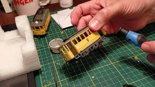 Rivarossi tram episode 16 reassembling the trailer car after cleaning [upl. by Burdett632]