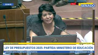 Senadora Yasna Provoste en Presupuesto Educación 2025 Mixta rechaza puntos clave de la partida [upl. by Block760]