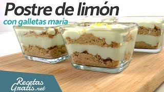 POSTRE DE LIMÓN con galletas María  Postres fáciles y rápidos SIN HORNO [upl. by Lindly]