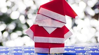 How to make a paper santa claus origami [upl. by Labinnah]