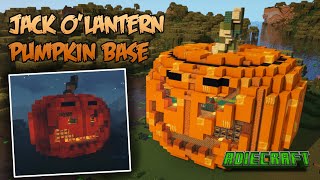 Minecraft PUMPKIN HOUSE  Minecraft Base Tutorial  Halloween Jack OLantern Base in Minecraft [upl. by Gosser]