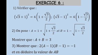 Série 1Exercice 6 Les ensembles des nombres tronc commun science شرح باللغتين العربية و الفرنسية [upl. by Donall]