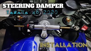 PAANO MAGKABIT NG STEERING DAMPER SA YAMAHA R6 2020 BASIC TUTORIAL INSTALLATION [upl. by Baron835]