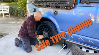 How to change a tyre on a VW 4motion Transporter [upl. by Aronid851]