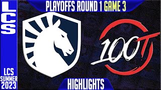 TL vs 100 Highlights Game 3  LCS Summer 2023 Playoffs Lower RND 1  Team Liquid vs 100 Thieves G3 [upl. by Ydroj669]