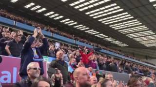 Amazing Aston Villa fans singing Dont Look Back in Anger afther winning game Birmingham 230417 [upl. by Yeung]