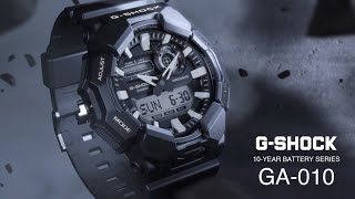 Featuring the GA010 with approximately 10year battery life CASIO GSHOCK [upl. by Anayi723]