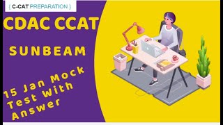 CDAC CCAT Practice Mock Test  15 JAN 2021  With Answer [upl. by Ardme]