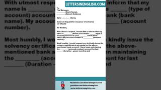 Request Letter to Bank for Solvency Certificate [upl. by Nesahc812]