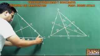 EL TEOREMA DEL BARICENTRO DEMOSTRACION EN PROPORCIONALIDAD GEOMETRICA [upl. by Nnylekoorb]