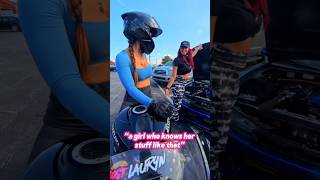 SHE SHOWED THEM cargirl bikergirl girlbikers gsxr1000r driftcar carculture motogirl gsxr [upl. by Allimak]