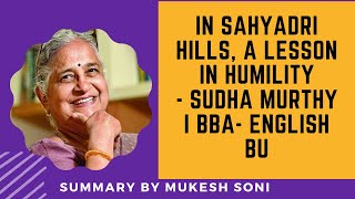 In Sahyadri Hills A Lesson in Humility Sudha Murthy  Summary [upl. by Florie]