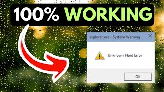 Unknown Hard Error On Windows 11 FIXED [upl. by Gallard]