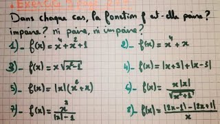 Fonction paire et fonction impaire exercice 9 [upl. by Arraek493]