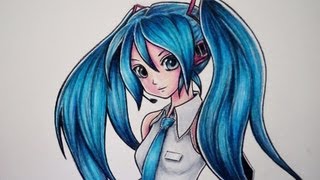 CÓMO DIBUJAR A HATSUNE MIKU VOCALOID [upl. by Hadias]