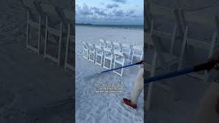 Elopement Ceremony chair setup on the beach shorts elopement floridaweddings lidobeach florida [upl. by Murrell]