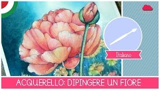 Corso di Acquerello BASE come dipingere un FIORE LEZIONE 10 La corolla [upl. by Bianca]