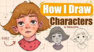 HOW I Draw Characters in Procreate  Step by Step beginners friendly [upl. by Moseley]